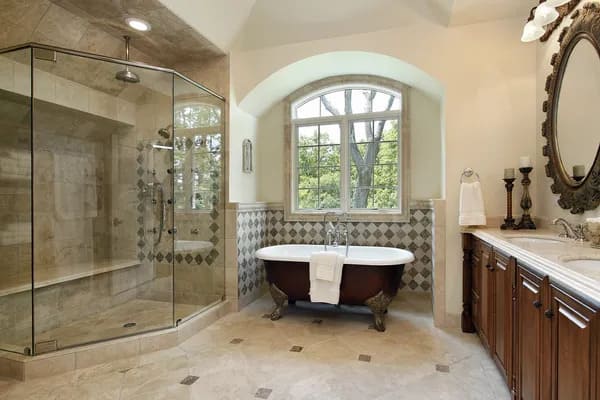 Diverse California buyers appreciating different bathroom features from tech to sustainability to luxury